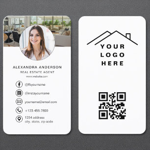 Elegant onroerend goed QR Code Logo Headshot Visitekaartje