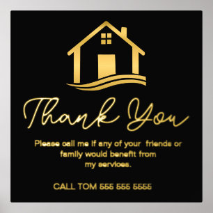 Elegant onroerend goed verwijzing Dank u Folie Afdrukken