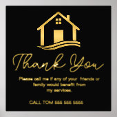 Elegant onroerend goed verwijzing Dank u Folie Afdrukken (Voorkant)