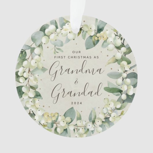 Elegant Ons eerste kerstfeest als grootouders Foto Ornament (voorkant)