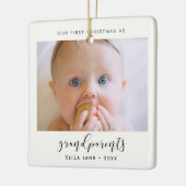 Elegant Ons Eerste Kerstfeest als grootouders Keramisch Ornament (Links)