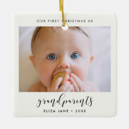 Elegant Ons Eerste Kerstfeest als grootouders Keramisch Ornament