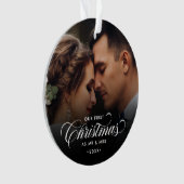 Elegant Ons eerste kerstfeest als meneer & mevrouw Ornament (voorkant)