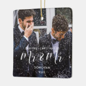 Elegant Ons eerste kerstfeest als Mr & Mr Foto Keramisch Ornament (Links)