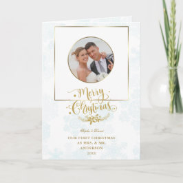 Elegant ons eerste kerstfeest als Mr. & Mrs Foto Kaart
