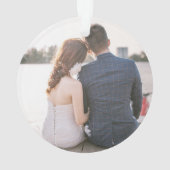 Elegant ons eerste kerstfeest als Mr & Mrs. foto Ornament (achterkant)