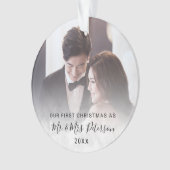 Elegant ons eerste kerstfeest als Mr & Mrs. foto Ornament (voorkant)