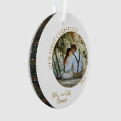 Elegant ons eerste kerstfeest als Mrs. & Mr Foto Ornament (voorkant)