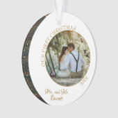 Elegant ons eerste kerstfeest als Mrs. & Mr Foto Ornament (voorkant)