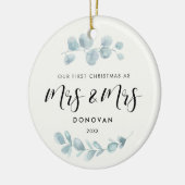 Elegant Ons eerste kerstfeest als Mrs. & Mrs Green Keramisch Ornament (Links)