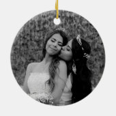 Elegant Ons eerste kerstfeest als Mrs. & Mrs Green Keramisch Ornament (Achterkant)