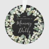 Elegant Ons eerste Kerstfeest als Ouders Foto Ornament (voorkant)