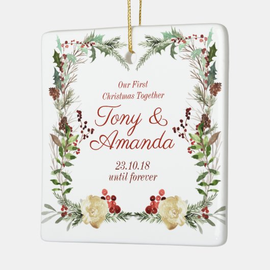Elegant Ons Eerste Kerstfeest Together Ornament (Links)