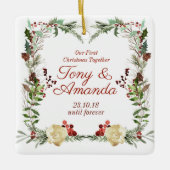 Elegant Ons Eerste Kerstfeest Together Ornament (Voorkant)