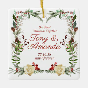 Elegant Ons Eerste Kerstfeest Together Ornament