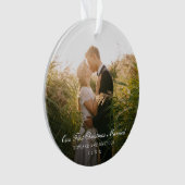 Elegant Ons eerste kersthuwelijk Foto Pas getrouwd Ornament (voorkant)