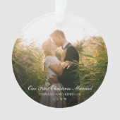 Elegant Ons eerste kersthuwelijk Foto Pas getrouwd Ornament (voorkant)