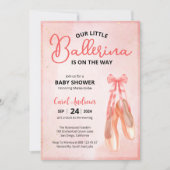 Elegant ons kleine ballerina Baby shower Kaart (Voorkant)