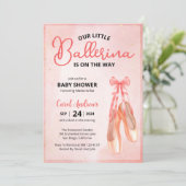 Elegant ons kleine ballerina Baby shower Kaart (Staand voorkant)