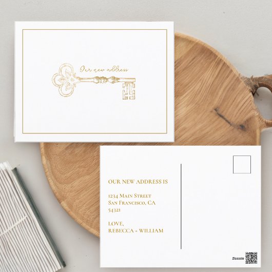 Elegant ons nieuwe adres  belangrijkste aankondigi briefkaart