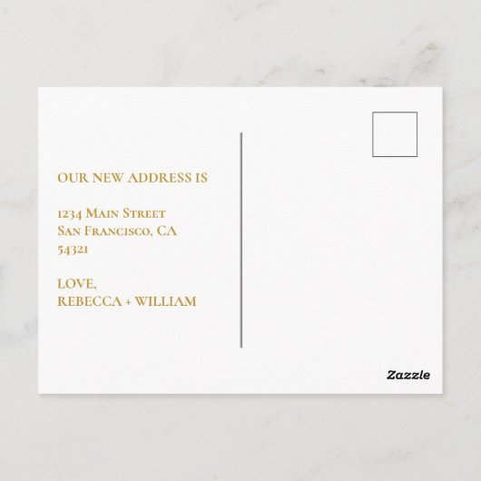 Elegant ons nieuwe adres  belangrijkste aankondigi briefkaart (Achterkant)