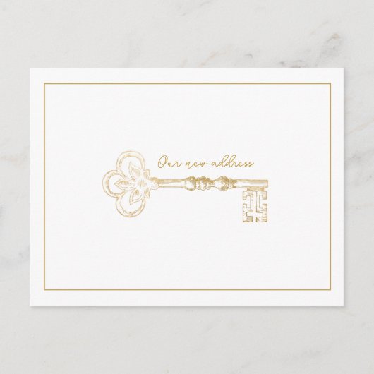 Elegant ons nieuwe adres  belangrijkste aankondigi briefkaart (Voorkant)