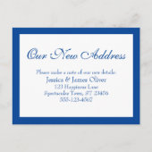 Elegant ons nieuwe adres Gecombineerd Blauw & Wit Briefkaart (Voorkant)