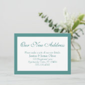 Elegant Ons nieuwe adres grenst licht Blauwgroen,  Informatiekaartje (Staand voorkant)