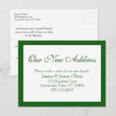 Elegant ons nieuwe adres, groen en wit briefkaart (Voorkant / Achterkant)