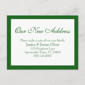 Elegant ons nieuwe adres, groen en wit briefkaart (Voorkant)