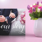 Elegant Ons Verhaal Foto Bruiloft Handgeschreven Canvas Afdruk