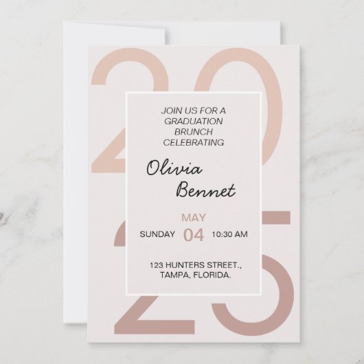 Elegant ontbijt Afstuderen brunch voor haar Kaart (Voorkant)