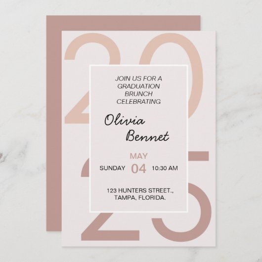 Elegant ontbijt Afstuderen brunch voor haar Kaart (Voorkant / Achterkant)