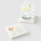 Elegant ontbijtkoek Martini Recept Wit Kerstmis Stenen Onderzetter (Zijkant)