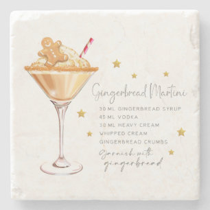 Elegant ontbijtkoek Martini Recept Wit Kerstmis Stenen Onderzetter