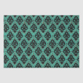 Elegant  ontkoppelingspagina Black Blauwgroen Dama Tissuepapier (Voorkant)