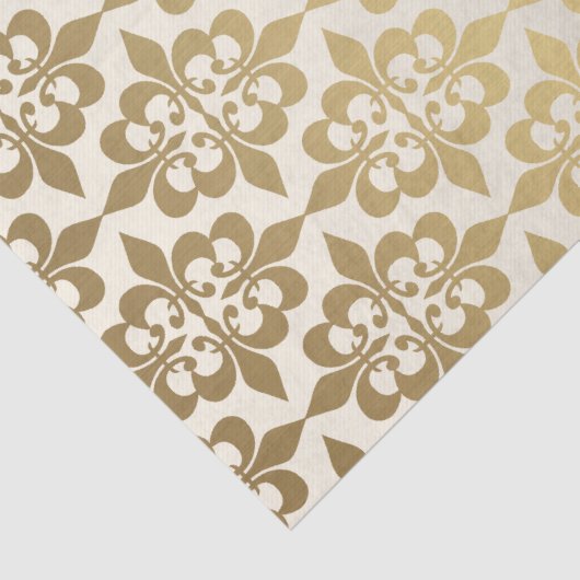 Elegant ontkoppelingspagina Ggloed Gold Damask Tissuepapier (Detail)