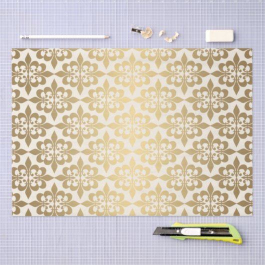 Elegant  ontkoppelingspagina Ggloed Gold Damask Tissuepapier (Craft)