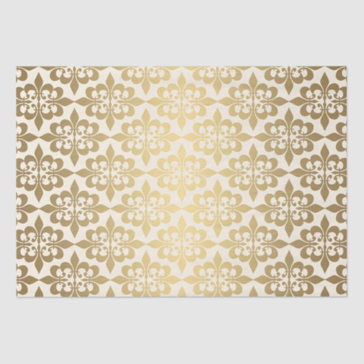 Elegant  ontkoppelingspagina Ggloed Gold Damask Tissuepapier (Voorkant)