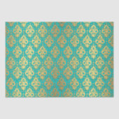 Elegant  ontkoppelingspagina Gold Blauwgroen Damas Tissuepapier (Voorkant)