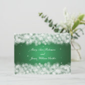 Elegant ontvangstfeest sprankel smaragdgroen kaart (Staand voorkant)