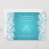 Elegant ontvangstfeest sprankelend turquoise kaart (Achterkant)