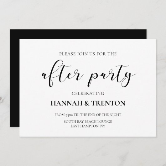 Elegant ontwerp bruiloft na feest kaart (Voorkant / Achterkant)