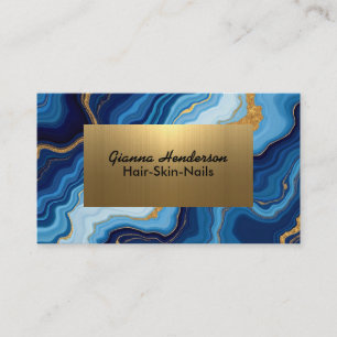 Elegant ontwerp en blauwe gouden golven visitekaartje