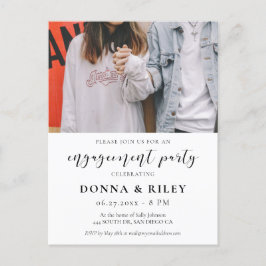Elegant ontwerp Engagement party foto uitnodiging