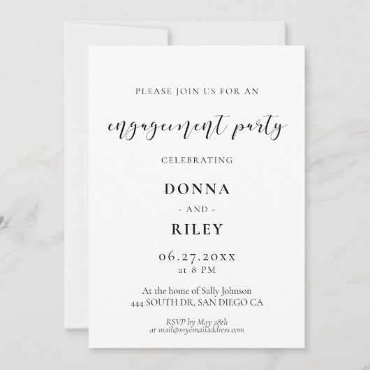 Elegant ontwerp Engagement party uitnodiging (Voorkant)