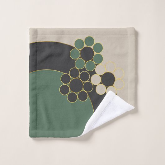 Elegant ontwerp, floreel, eenvoudig, cirkels, goud bad handdoek (Wasdoekje)