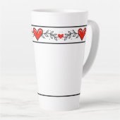 Elegant ontwerp-latte Mok voor het hart (Rechterhoek)