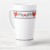 Elegant ontwerp-latte Mok voor het hart (Linkerhoek)