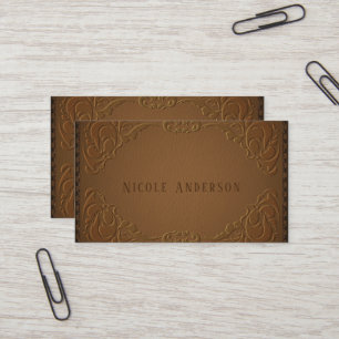 Elegant ontwerp leer rustieke westerse landelijke visitekaartje